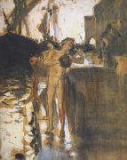 John Singer Sargent Two Nude Bathers Standing on a Wharf (mk18) oil painting